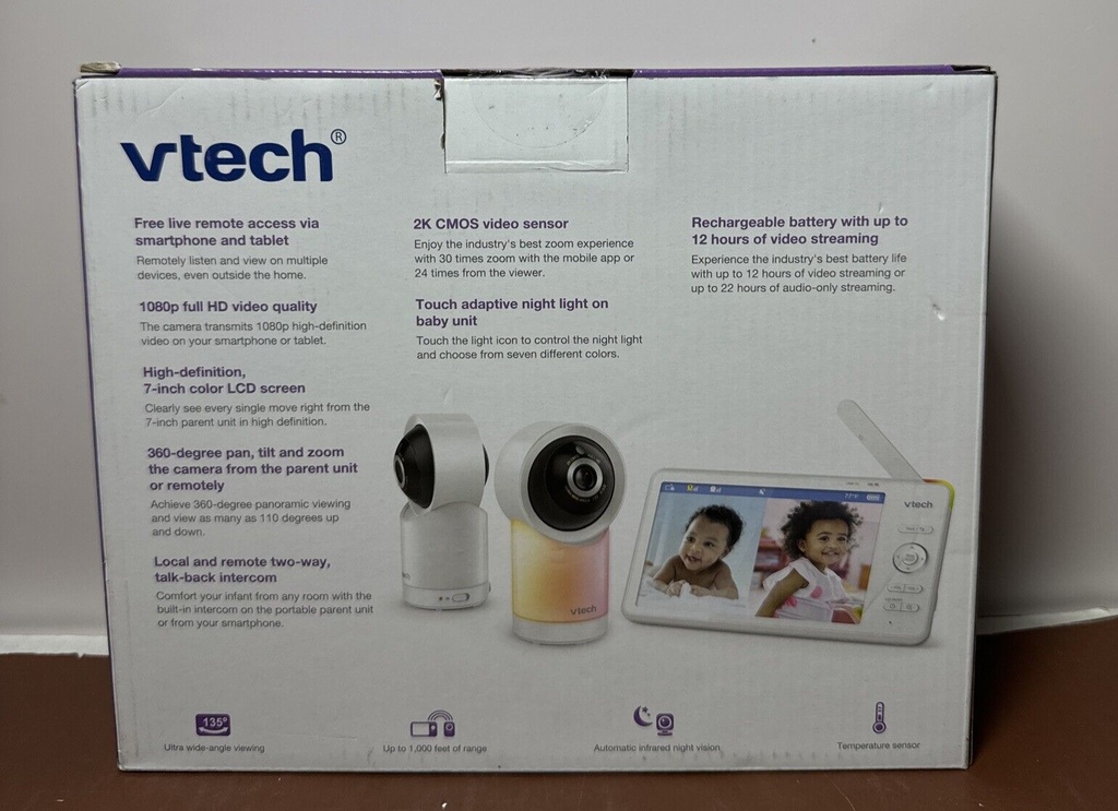 Brand New - Vtech Pan & Tilt 2 Camera Video Monitor RM7766-2HD #1