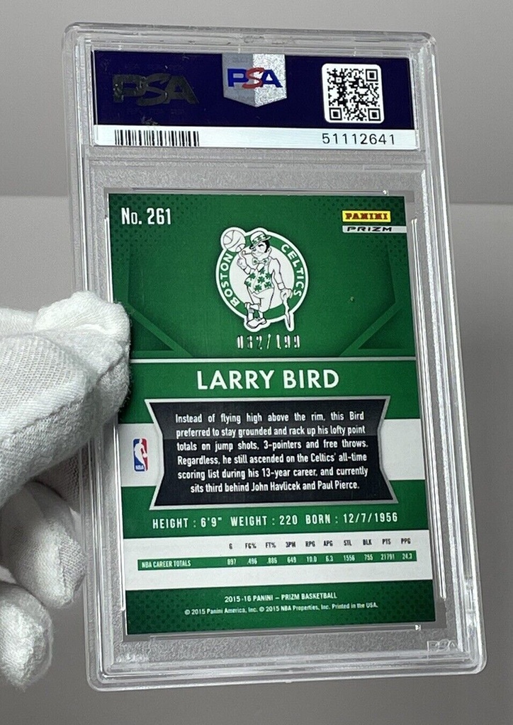 Larry Bird Light Blue PRIZM 2015 Panini Prizm PSA 9 Mint #261 #3