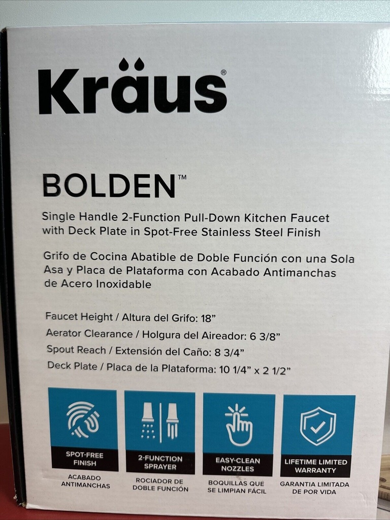 Kraus KPF-1610SFS - Kitchen Faucet Single Handle 2 Function Pull Down Stainless #1