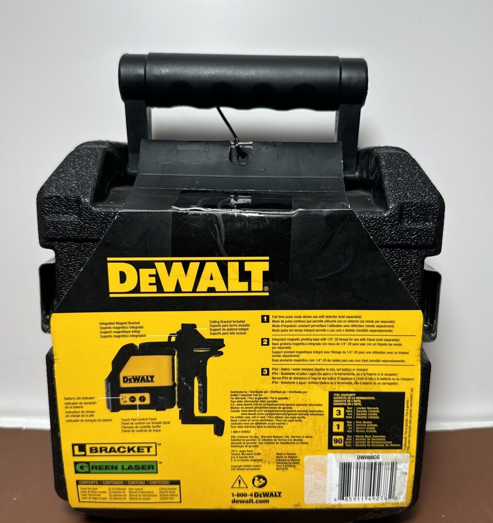 DEWALT 100ft/330ft Self-Leveling Cross Line Laser Level DW088CG - BRAND NEW #1