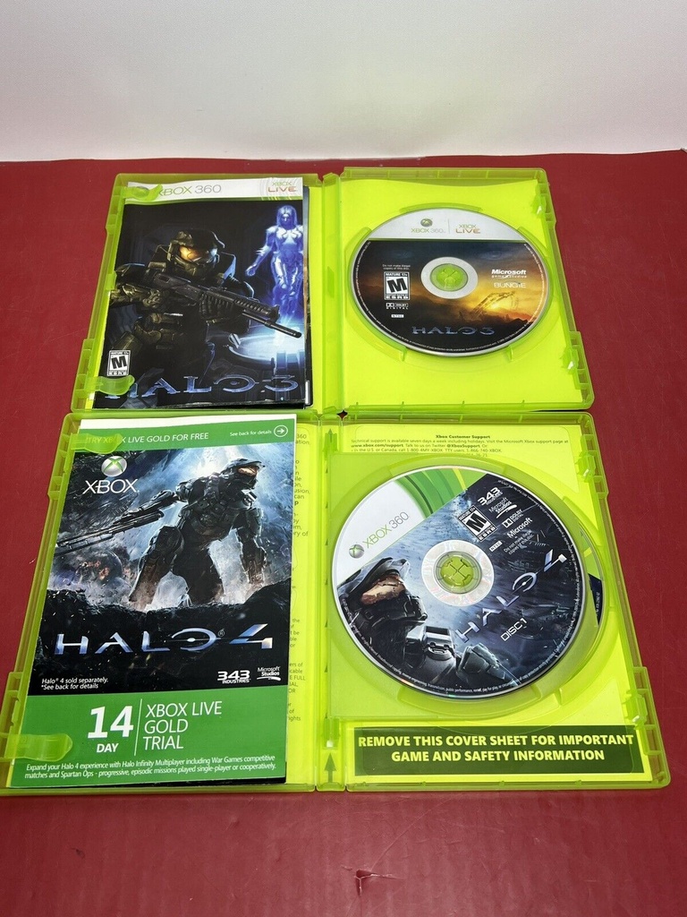 Halo 3, Halo 4, Bundle Lot Xbox 360 Tested CIB Complete #2