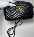 Gucci GG Marmont Small Matelassé Shoulder Bag Crossbody Calfskin Black/Gold HW – photo-1