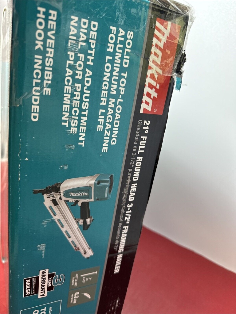 Makita AN924 21º Full Round Head Plastic Collated 3-1/2" Framing Nailer, NEW #1