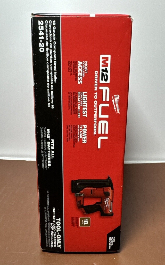 Brand New Milwaukee 2541-20 M12 FUEL 12V 18 Gauge Compact Brad Nailer #3