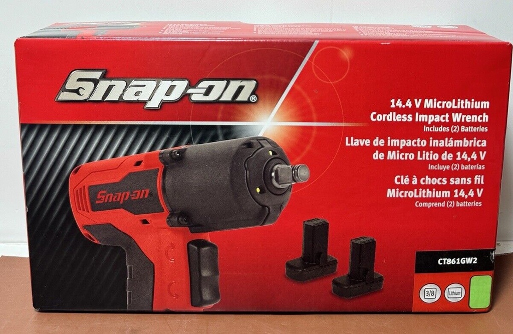 Snap-on 14.4V 3/8" Drive MicroLithium Cordless Impact Wrench CT861GW2 Green #10