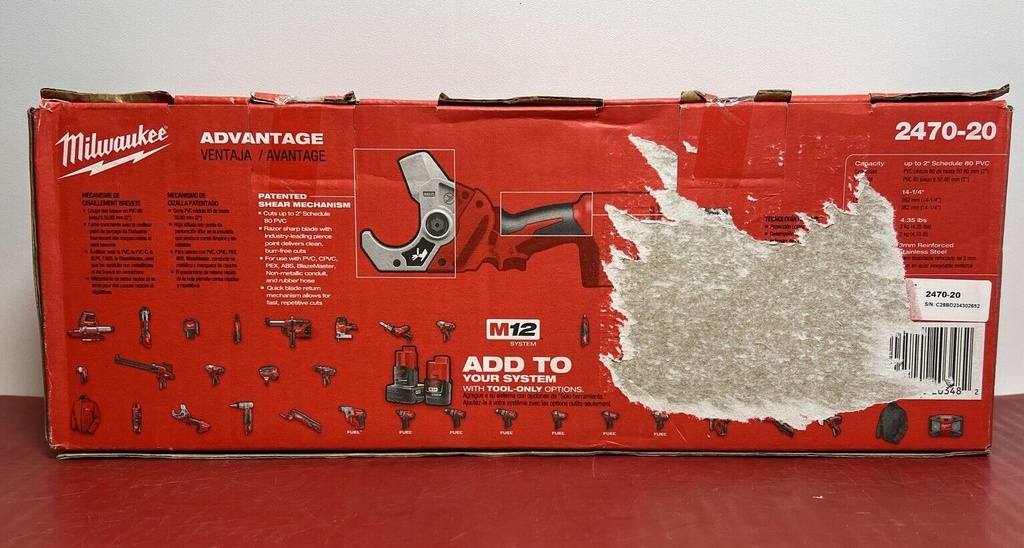 Milwaukee PVC Pipe Shear 12V Lithium-Ion Cordless, Power Tool Red (Tool-Only) #2