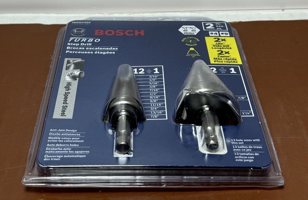 Bosch High-Speed Steel Impact Tough Turbo Step Drill Bit Set #2