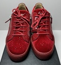 Giuseppe Zanotti Bertens Zip Leather Iridescent Red  RU10013, 41 Size, 7.5 US used