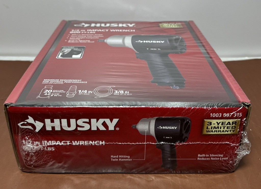 NEW Husky 1/2" H4480 Impact Wrench 800ft-lbs Pneumatic Jumbo Hammer 1003 097 315 #3