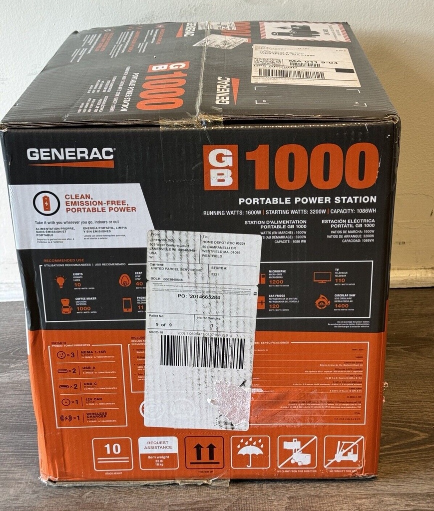 Generac GB1000 1600W Power Generator #3