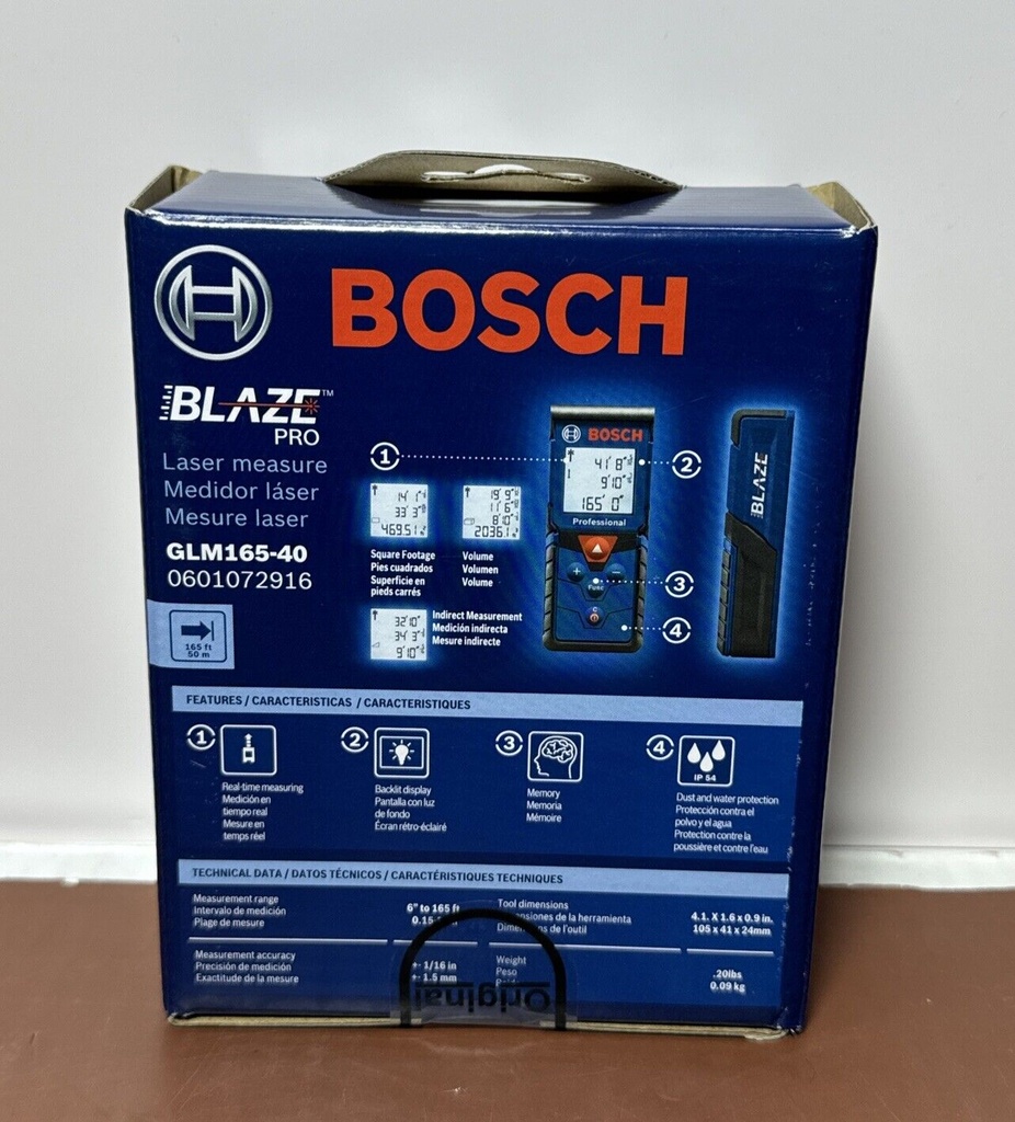 Bosch GLM165-40 BLAZE Pro 165 Ft. Laser Measure -Brand New #1