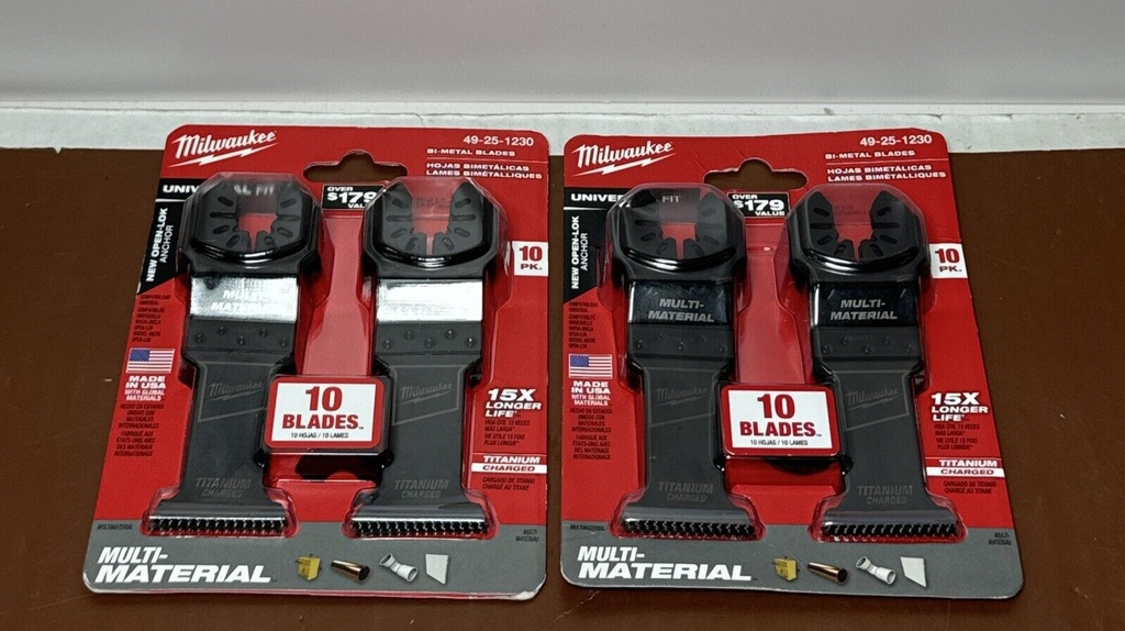 Lot Of (2) Milwaukee 1-3/8 in. Titanium Bi-Metal Cutting Multi-Tool - 10 Pack #2