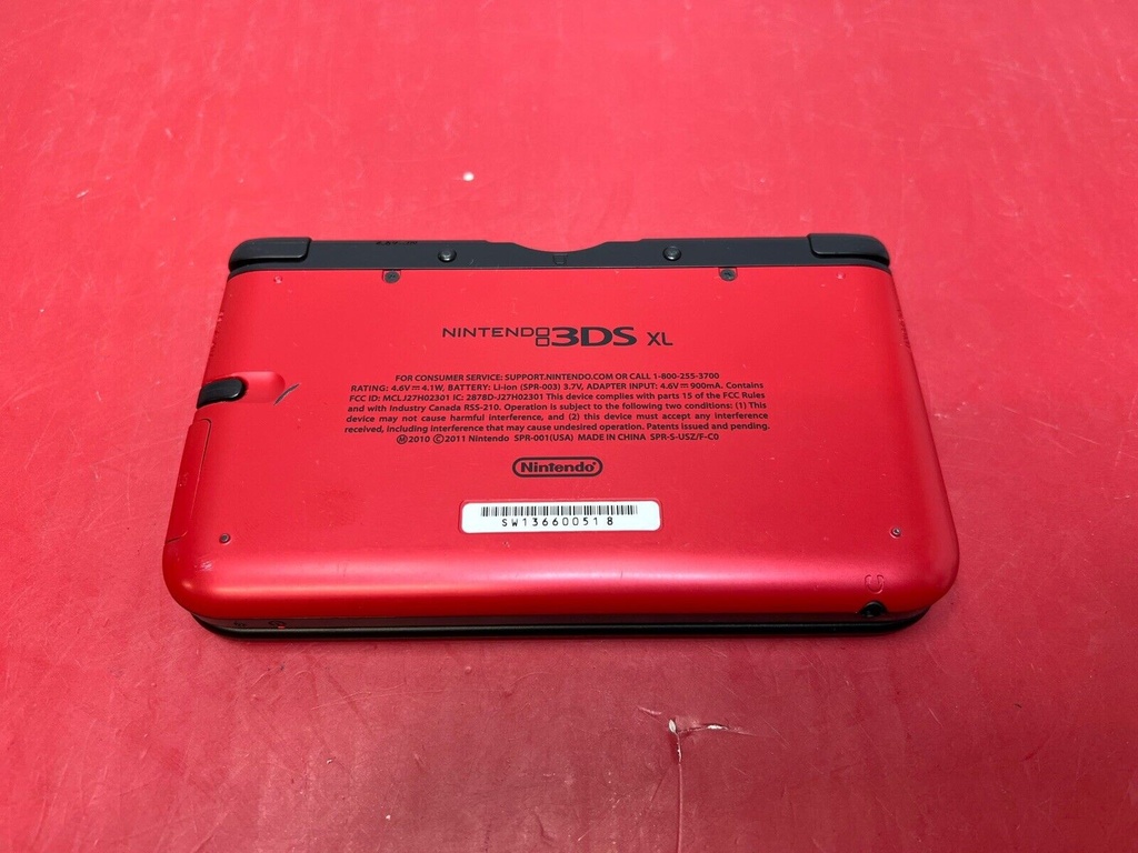 Nintendo 3DS XL Red/Black SPR-001 W/STYLUS, CHARGER, AND GAMES! CLEAN!! #3