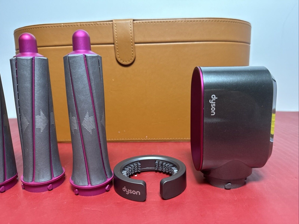 DYSON Airwrap Attachments Tan Leather Storage Case And Accessories NO AIRWRAP #2