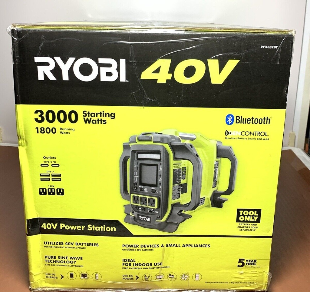 Ryobi RYi1802BT 1800 Watt Portable Battery Power Inverter Generator Tool Only #1