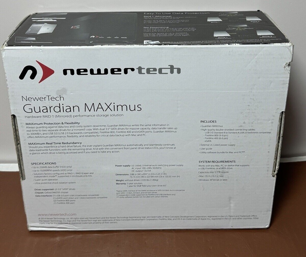 NewerTech Guardian MAXimus Desktop RAID1 Hard Disk Drive NWTGM3Q7H20T128 #1