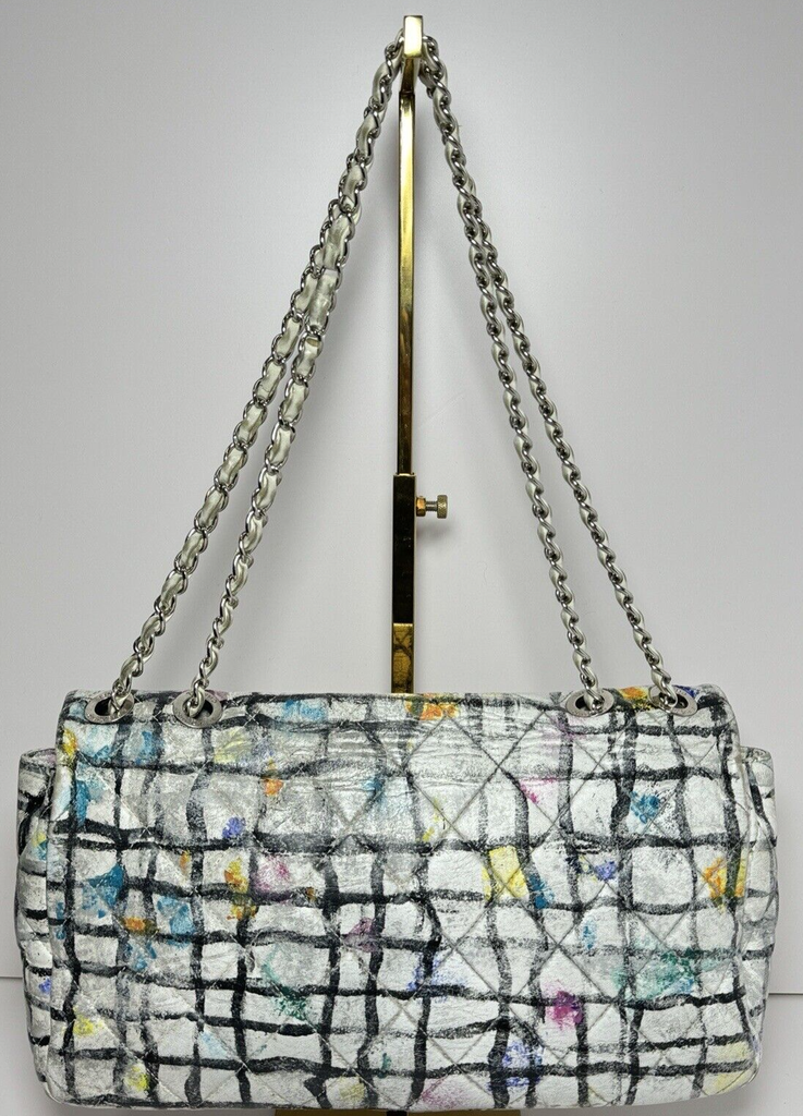 CHANEL  Calfskin Hand - Painted Graffiti Flap Bag #1