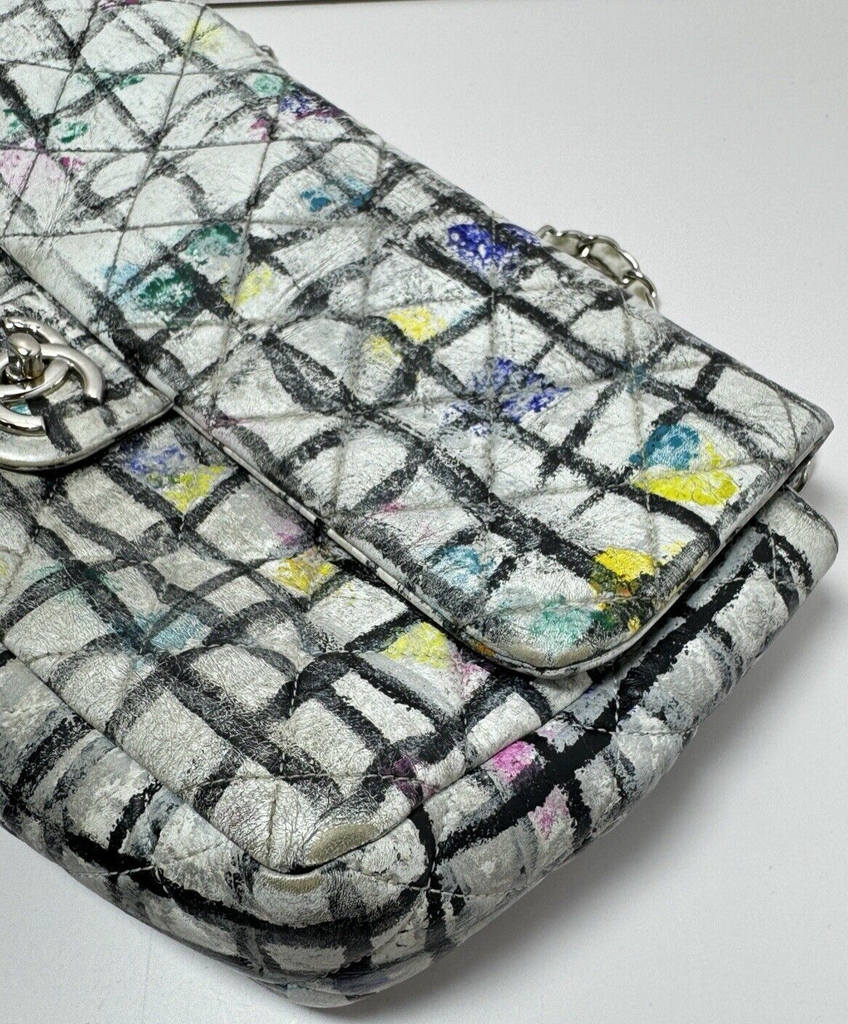 CHANEL  Calfskin Hand - Painted Graffiti Flap Bag #16