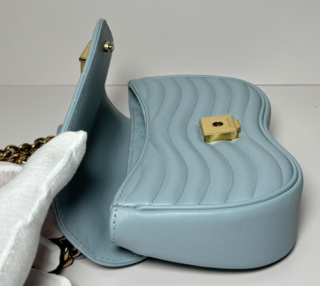 Louis Vuitton New Wave Chain Bag PM Bag Turquoise Blue Crossbody Bag #4