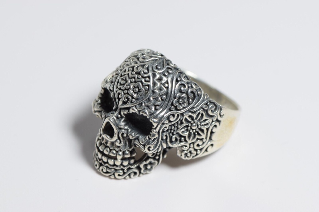 Sterling Silver 925 Sugar Skull Ring Size 13 #1