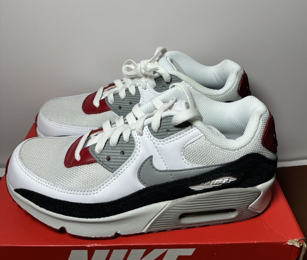 Nike Air Max 90 Photon Dust/Grey/Red Sneakers CD6864-019 Size 6.5 Y #2