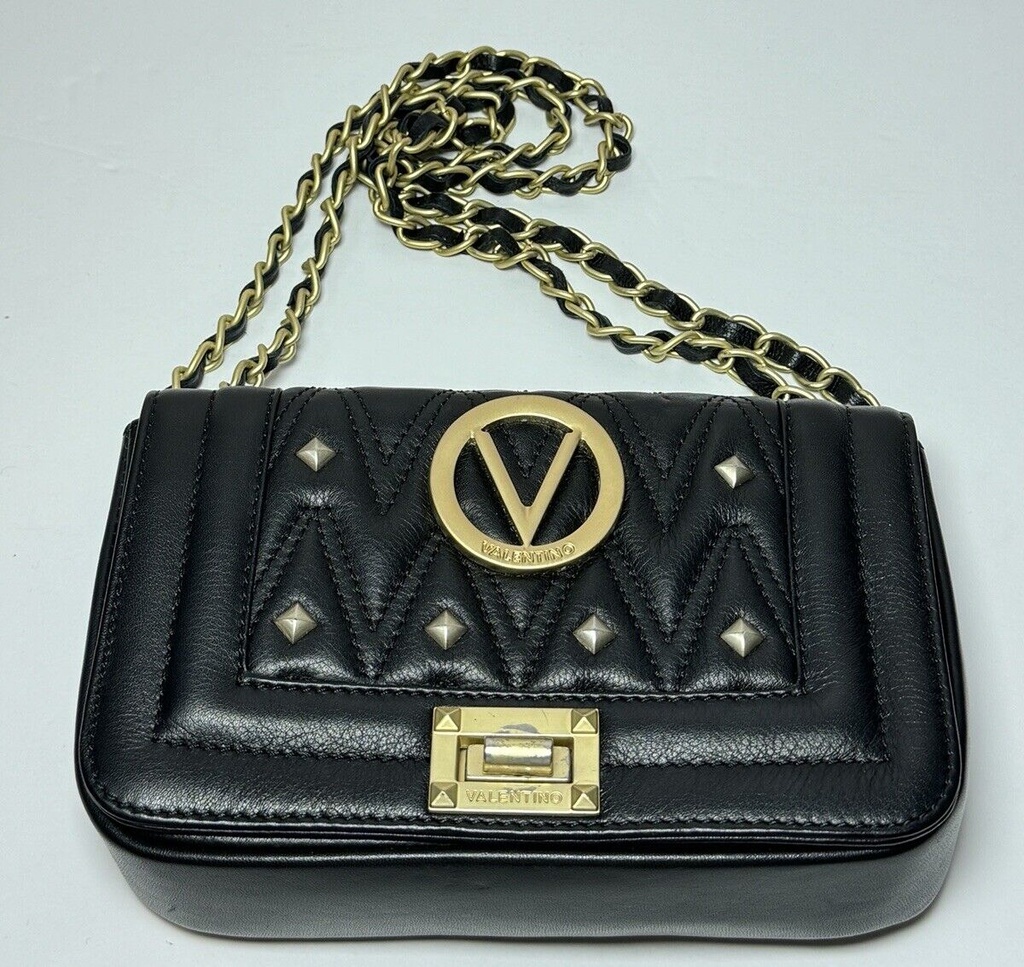 Valentino Chain Clutch Shoulder bag - Black leather - Gold Hardware #3