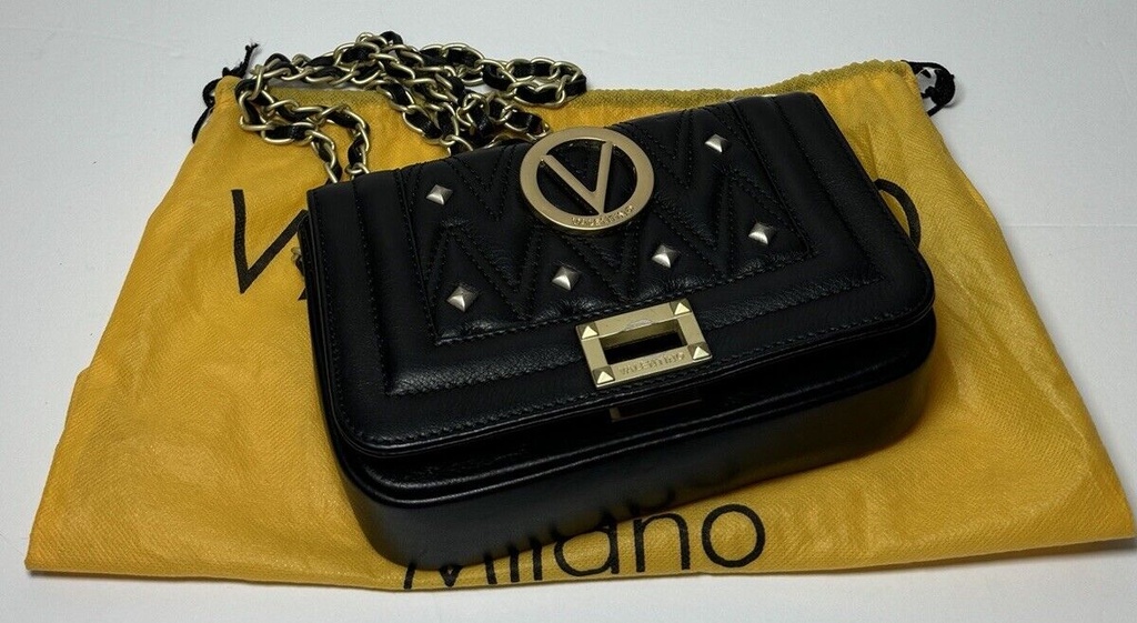 Valentino Chain Clutch Shoulder bag - Black leather - Gold Hardware #10