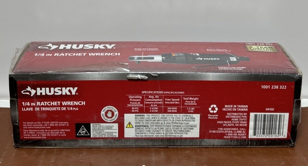 Husky H4150 1/4" Pneumatic Ratchet Wrench 30 Ft. Lb. Torque 1001238322 #3