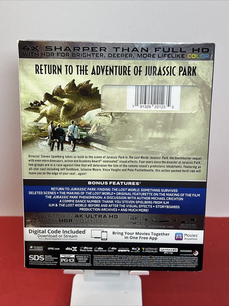 LOST WORLD JURASSIC PARK 2 4K ULTRA HD WITH SLIPCOVER! MINT! VALID INSERT #1