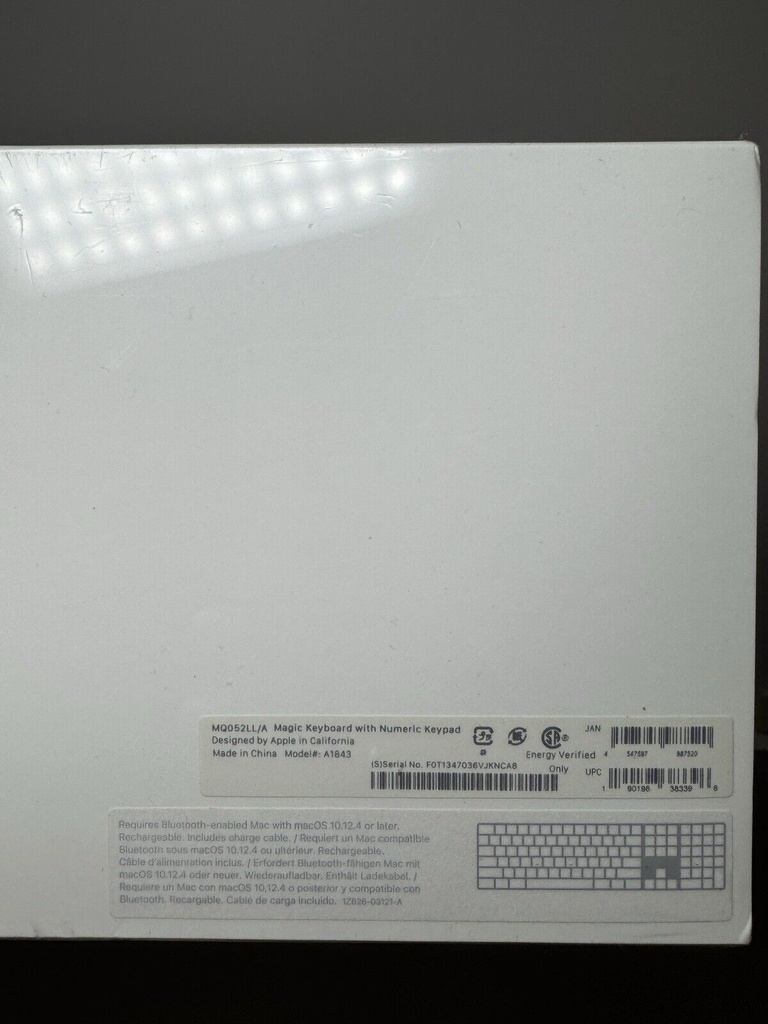 Apple Magic Keyboard w/Numeric Keypad Rechargeable A1843 MQ052LL/A New Sealed #1