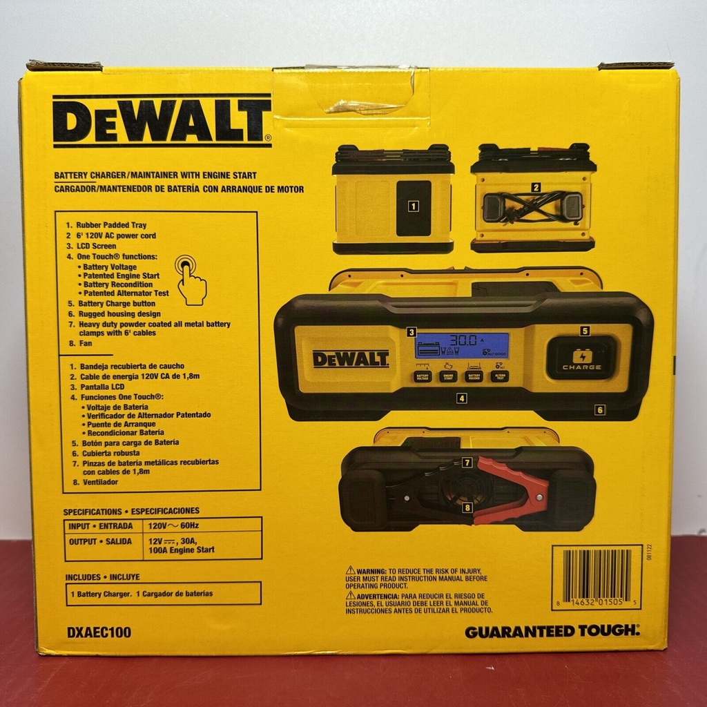 NEW DEWALT 100AMP ENGINE START 12V BATTERY CHARGER/MAINTAINER DXEC100 #1