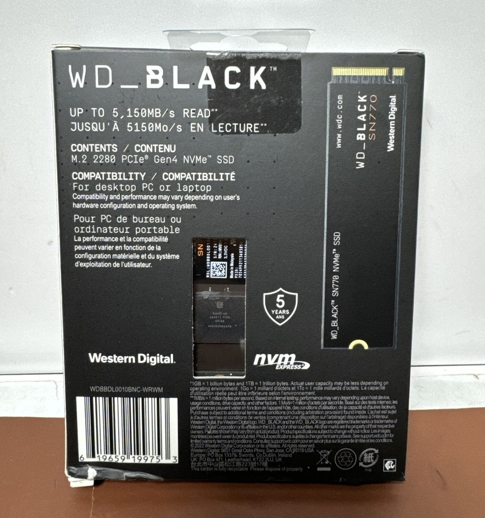 Brand New WD_BLACK SN770 NVMe 1TB Gaming Drive #1