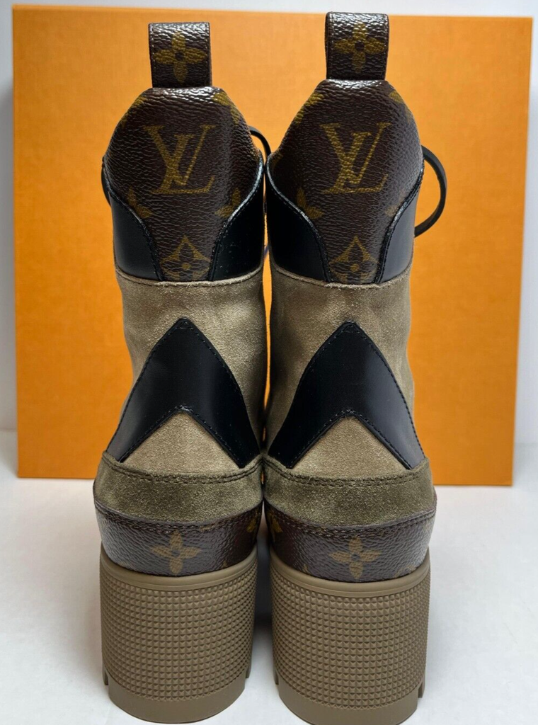 Louis Vuitton Women's Laureate Platform Desert Boots Suede Monogram EU 38/US 7.5 #3