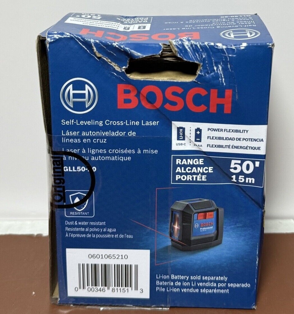 Bosch GLL50-20 50 ft. Cross Line Laser Level Self Leveling with VisiMax Tech RED #1