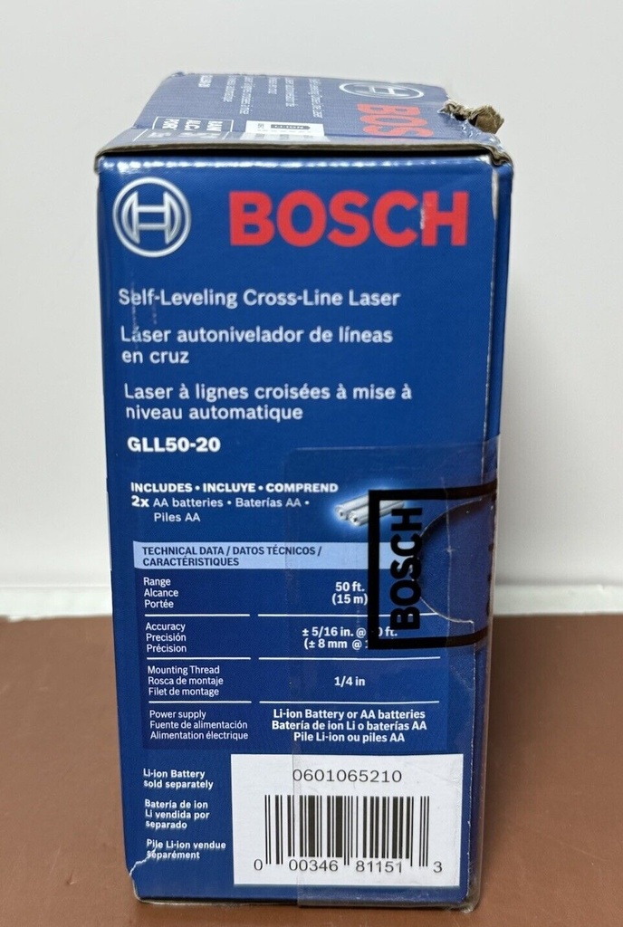 Bosch GLL50-20 50 ft. Cross Line Laser Level Self Leveling with VisiMax Tech RED #3