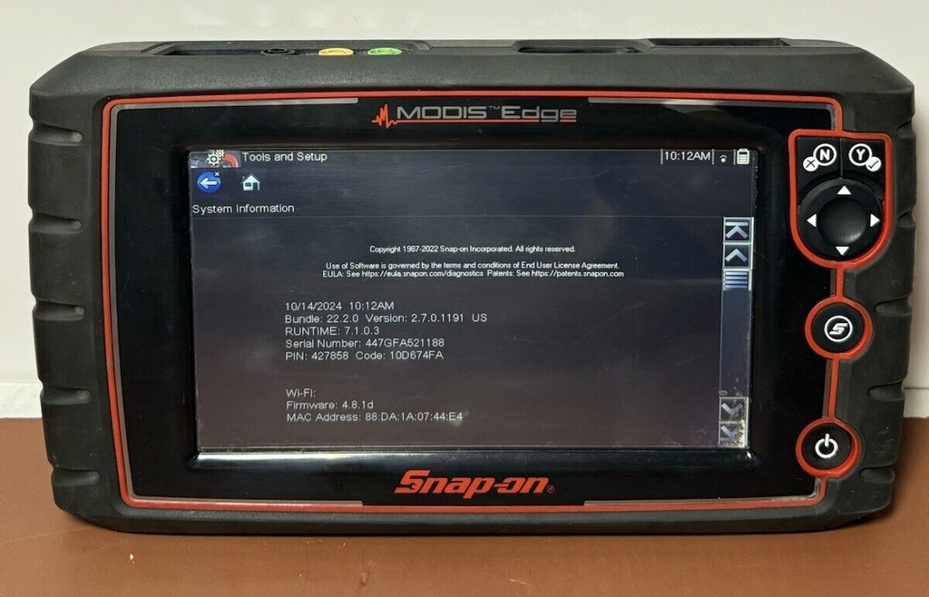 SNAP ON MODIS EDGE 22.2 DIAGNOSTIC FULL FUNCTION SCANNER EEMS341 #8