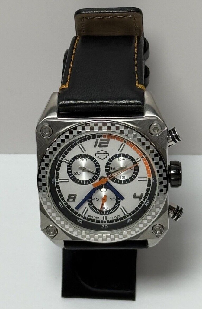 Harley Davidson Bulova 76A125 Stainless St Chronograph 43mm- Excellent condition #5