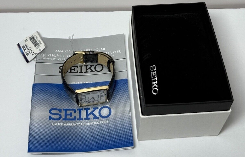 Seiko Solar White Dial Black Leather Men's Watch V115-0BC0 - 32mm x 29mm #11