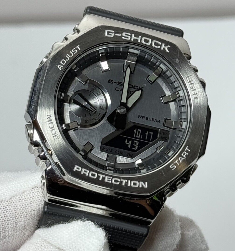 Casio Watch G-SHOCK GM2100 Men's Silver Case Black Band Watch -44.5mm #8