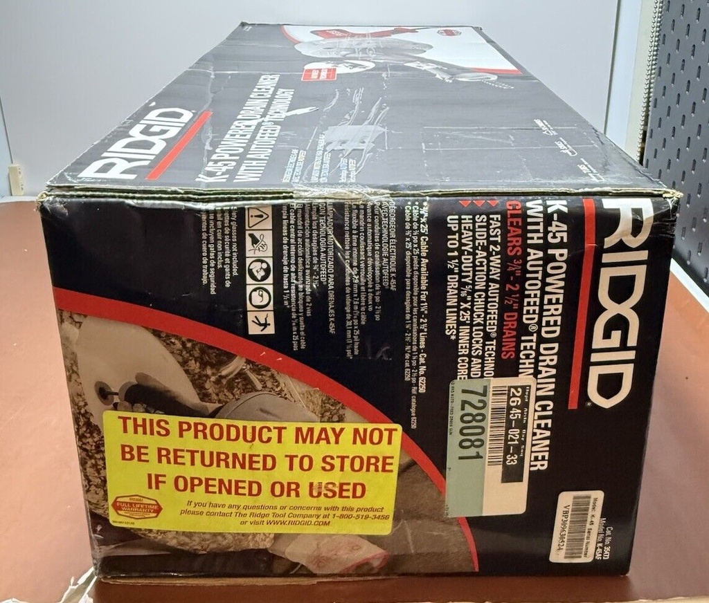 Brand New - RIDGID K-45 Powered Drain Cleaner w/ Autofeed Technology K-45AF #3