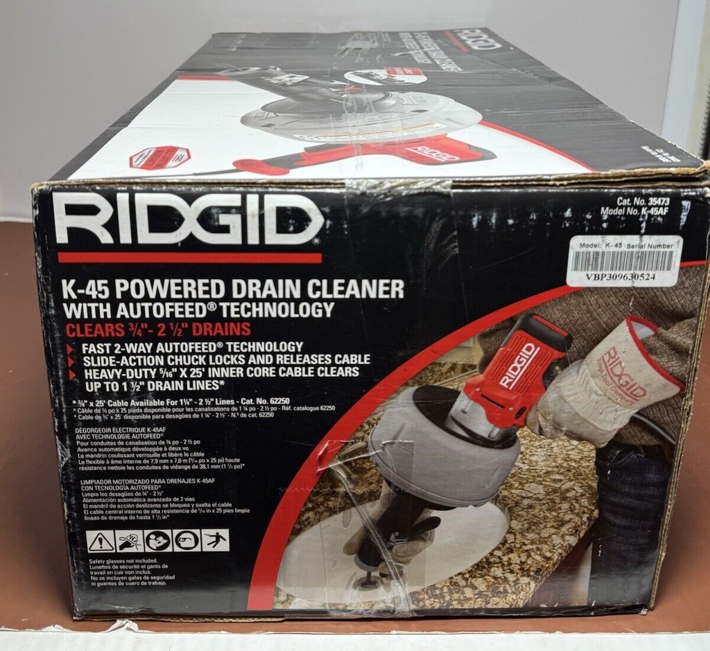 Brand New - RIDGID K-45 Powered Drain Cleaner w/ Autofeed Technology K-45AF #4