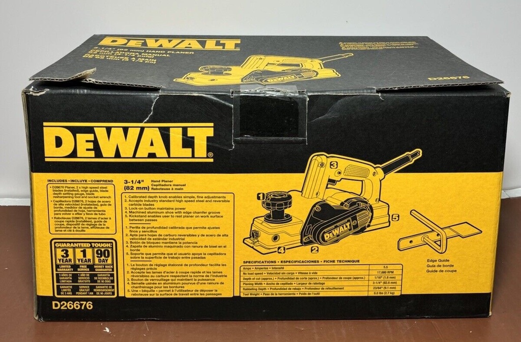 New DEWALT 5.5 Amp 3-1/4" Portable Hand Planer - D26676 #1