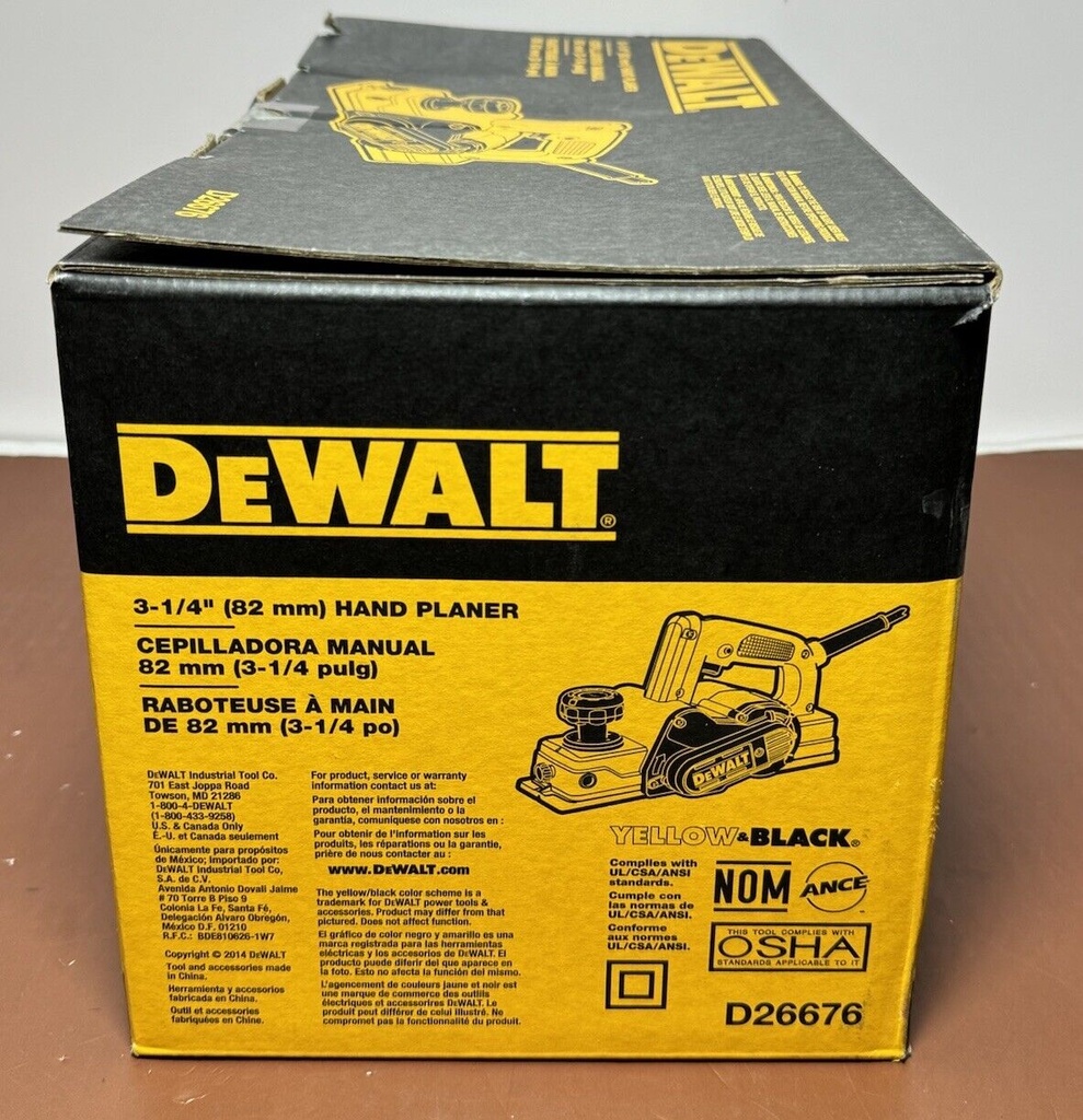 New DEWALT 5.5 Amp 3-1/4" Portable Hand Planer - D26676 #2