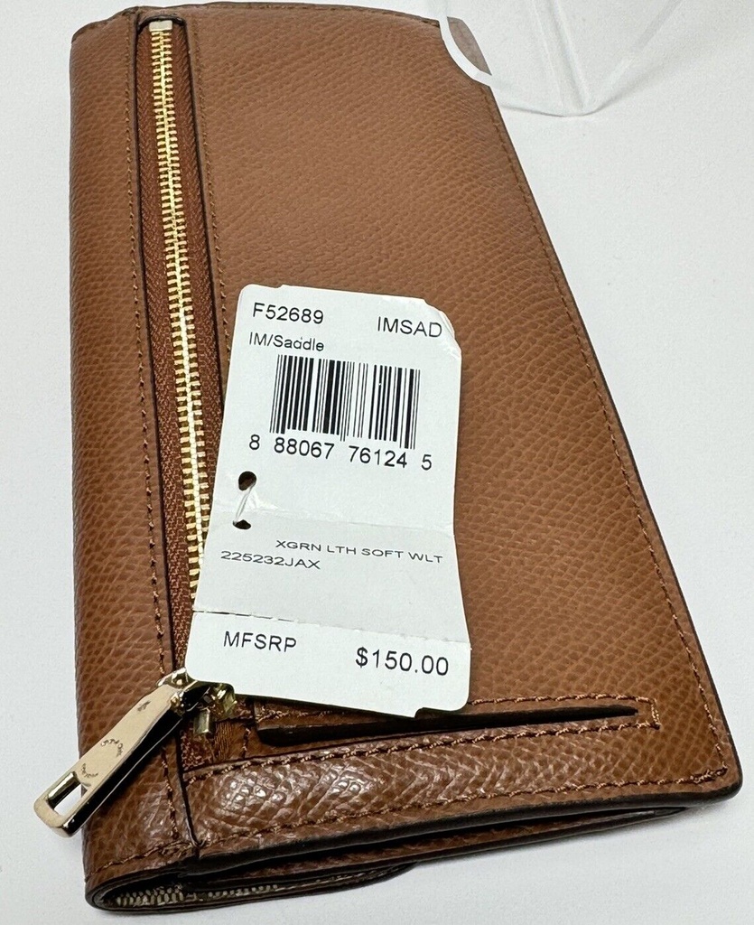 Coach Saddle Brown Leather Wallet F52689 #5