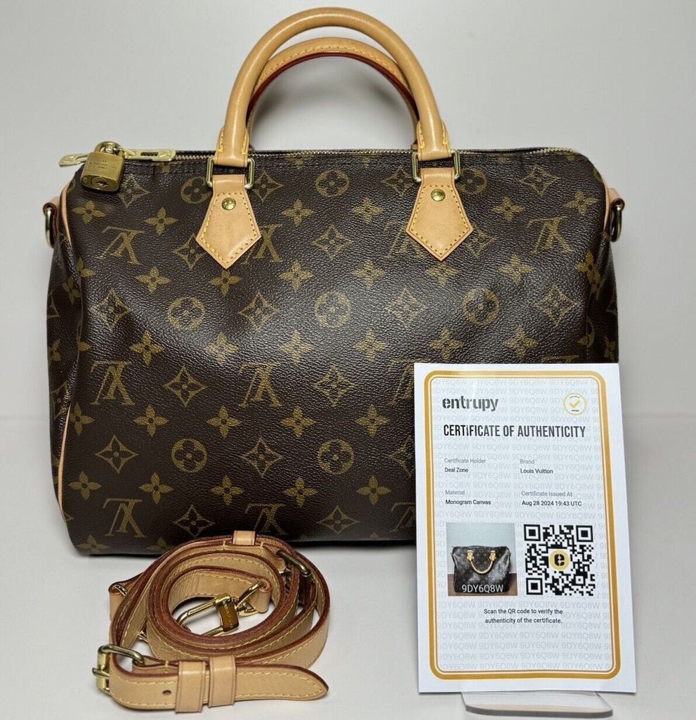 Louis Vuitton Speedy 30 Monogram Bandouliere  Shoulder Handbag #8