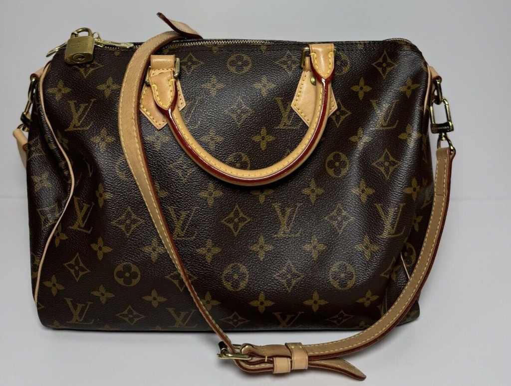 Louis Vuitton Speedy 30 Monogram Bandouliere  Shoulder Handbag #13