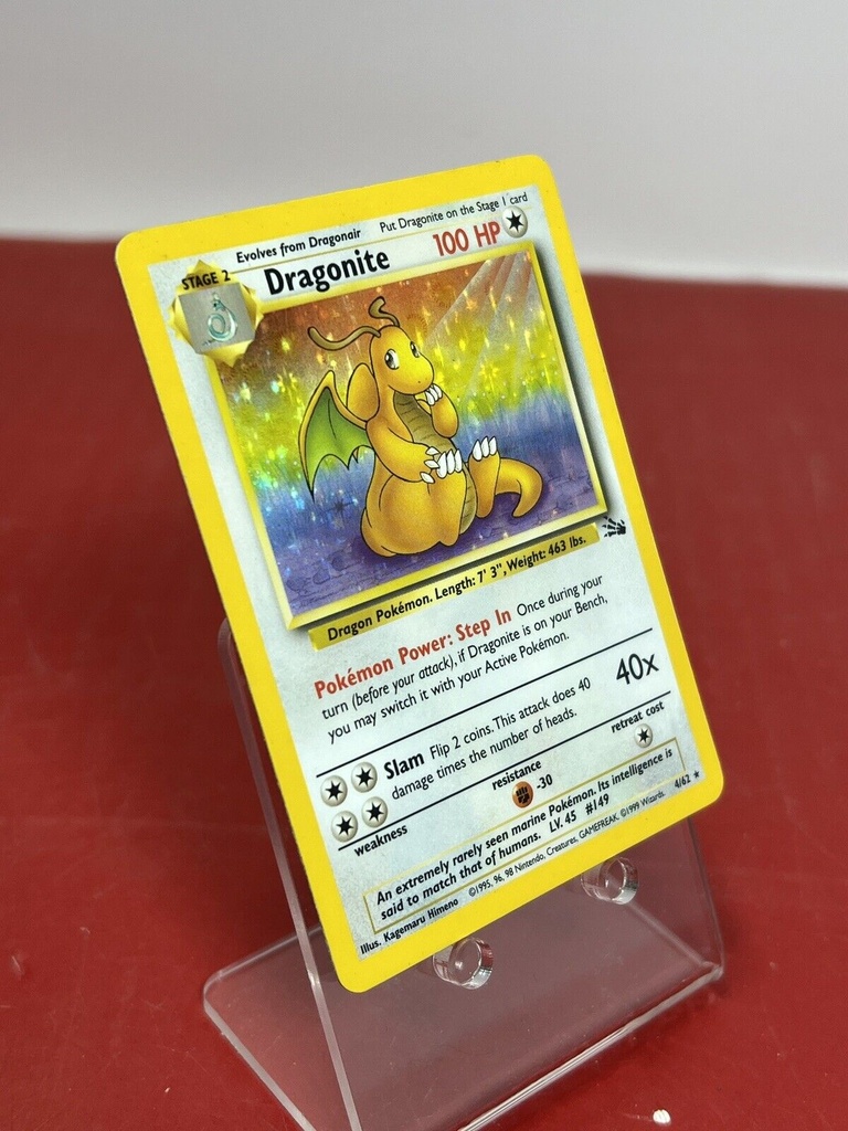 Pokemon TCG - Dragonite Fossil Rare Holo 4/62 - 1999 WOTC - LP/MP #2