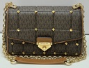 NEW MICHAEL MICHAEL KORS SoHo Large Studded Quilted Signature Logo Shoulder Bag in Boston