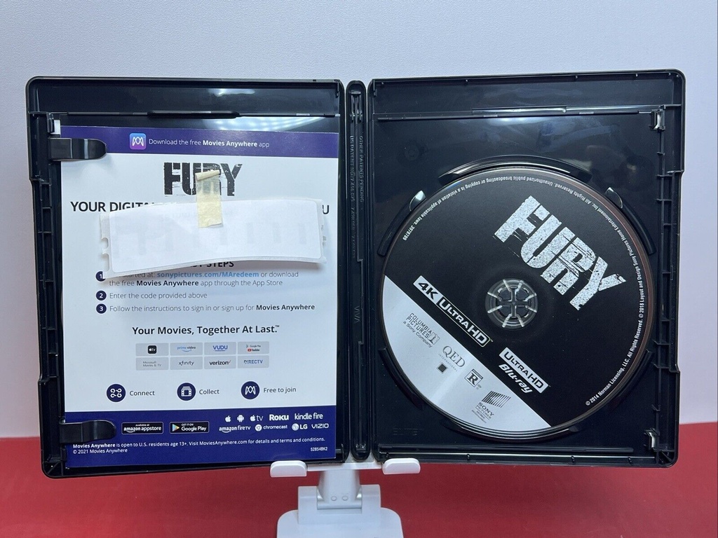 Fury [New 4K UHD Blu-ray] 4K Mastering, Ac-3/Dolby Digital, VALID DIGITAL CODE #2