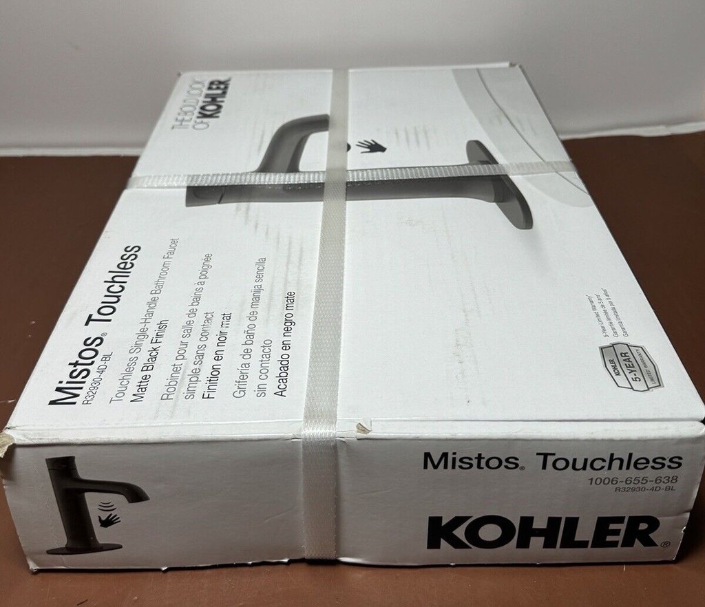 Kohler Mistos Touchless Matte Black Single Hole Bathroom Faucet 1006-655-638 New #2